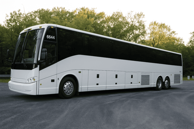 exterior of Charter Bus Rental Teaneck coach bus